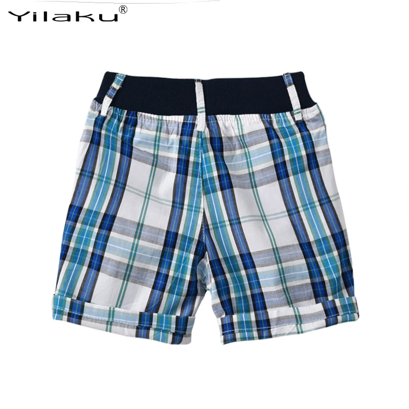 Yilaku baby boy summer clothes set white shirt+shorts 2pcs kids boys short sleeve clothing blue Plaid CF578 | Детская одежда и