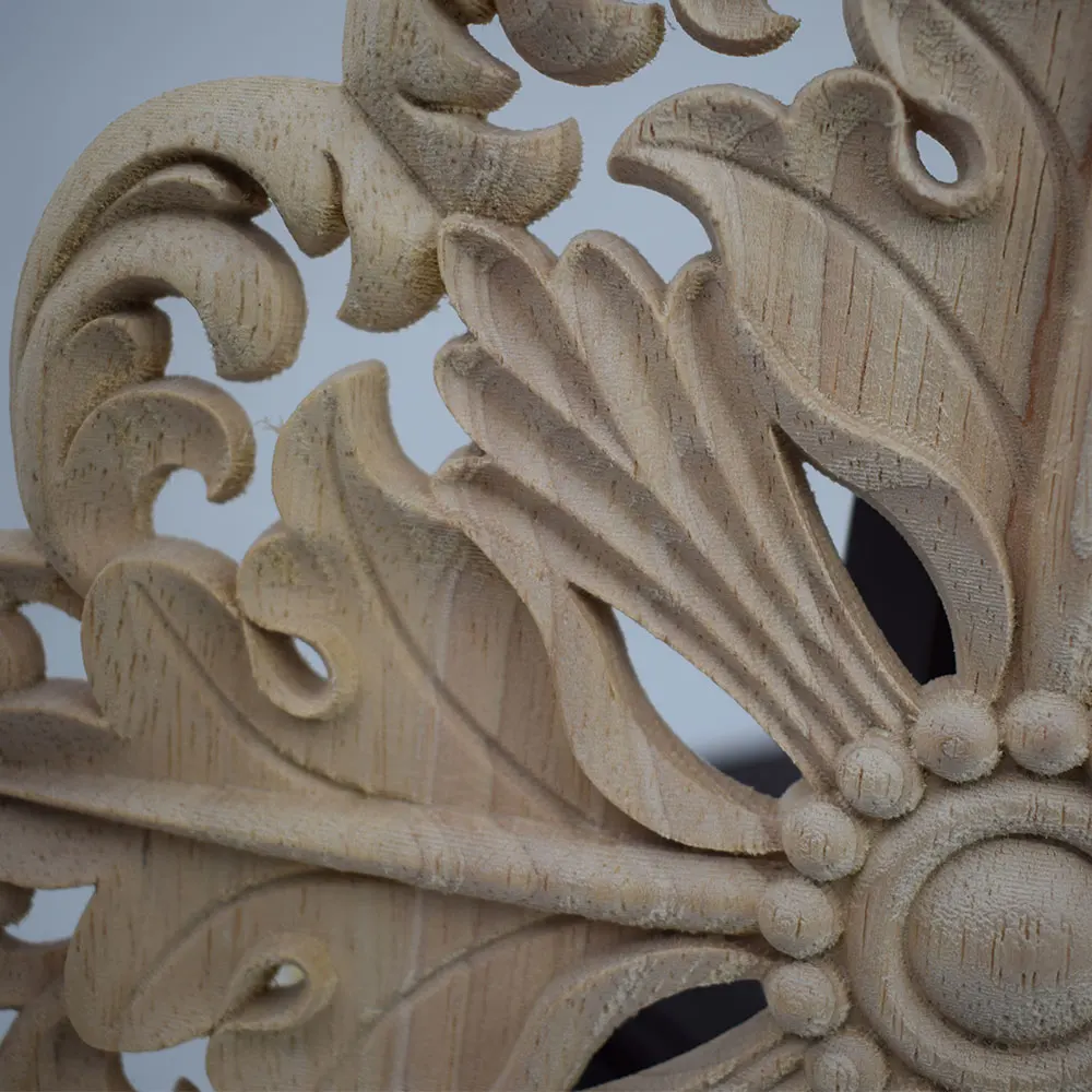 Ретро DIY круглые деревянные ремесла круг Наклейка с резьбой по дереву декор для