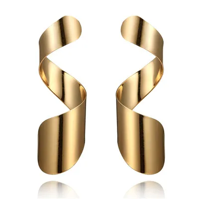 6087-gold Docona преувеличенные серьги в стиле панк, металлические, большие, круглые, неправильные, геометрические, гладкие, висячие, висячие серьги для женщин, хип-хоп, вечерние ювелирные изделия, Новинка - Окраска металла: 6087-gold
