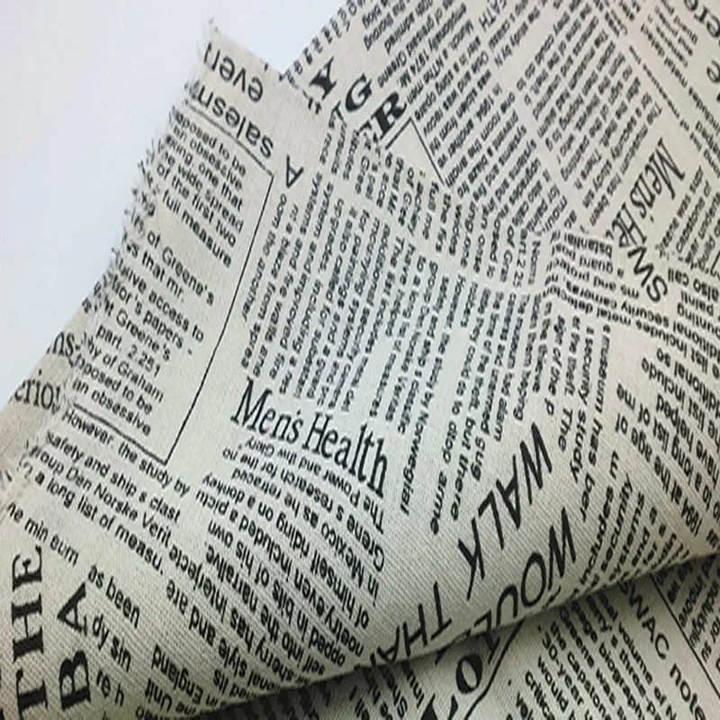По выгодной цене! Винтаж 50x150 см 4 вида конструкций газета печатных хлопок лен ткань для одежды шторы DIY шитье