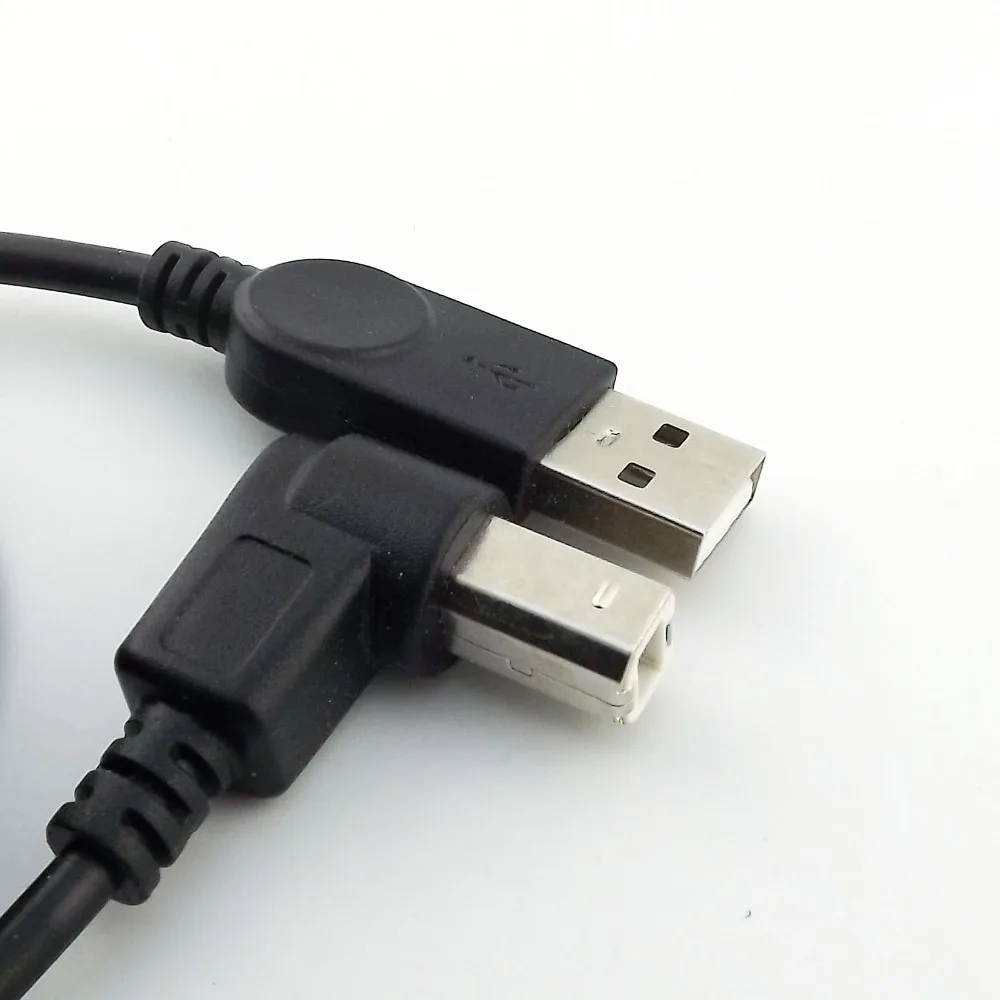1 шт. USB 2 0 кабель для принтера типа A Папа B угловой шнур сканера черный 3 фута|printer