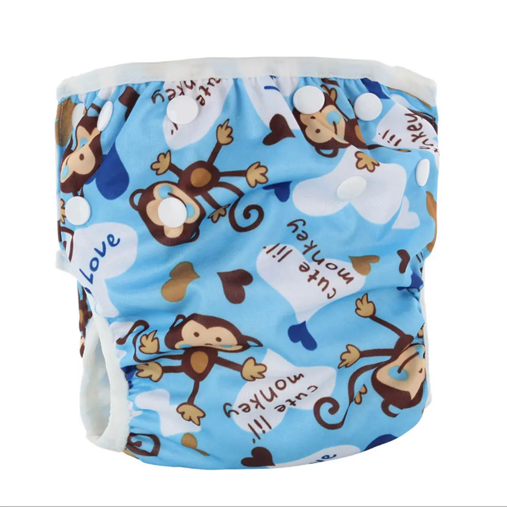 Baby Adjustable Swim Diaper Training Pants Reusable Waterproof Nappy Washable Covers Baby Boy Girl Printed Cloth Diaper Washable
