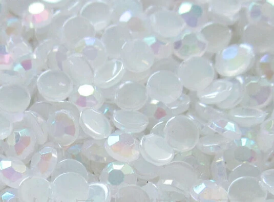 

Free shipping! 2mm ~6mm,Jelly White AB Color Flat back Acrylic Nail Art beads Decoration.1000~50000pcs/lot