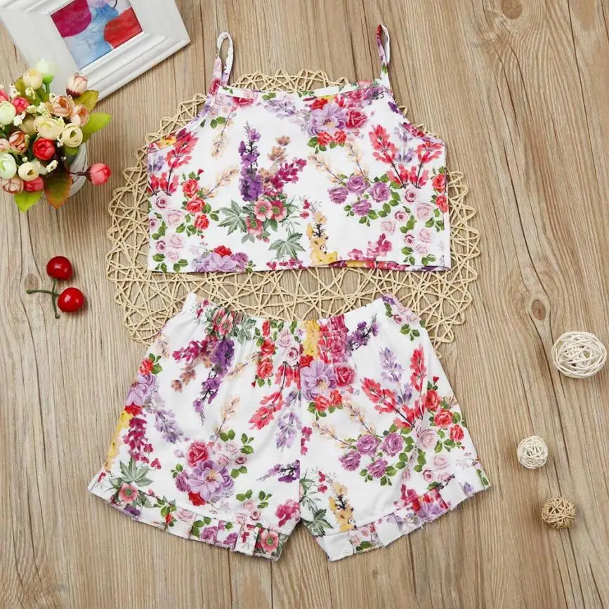 Коллекция 2017 года новые летние комплекты одежды для девочек Одежда маленьких