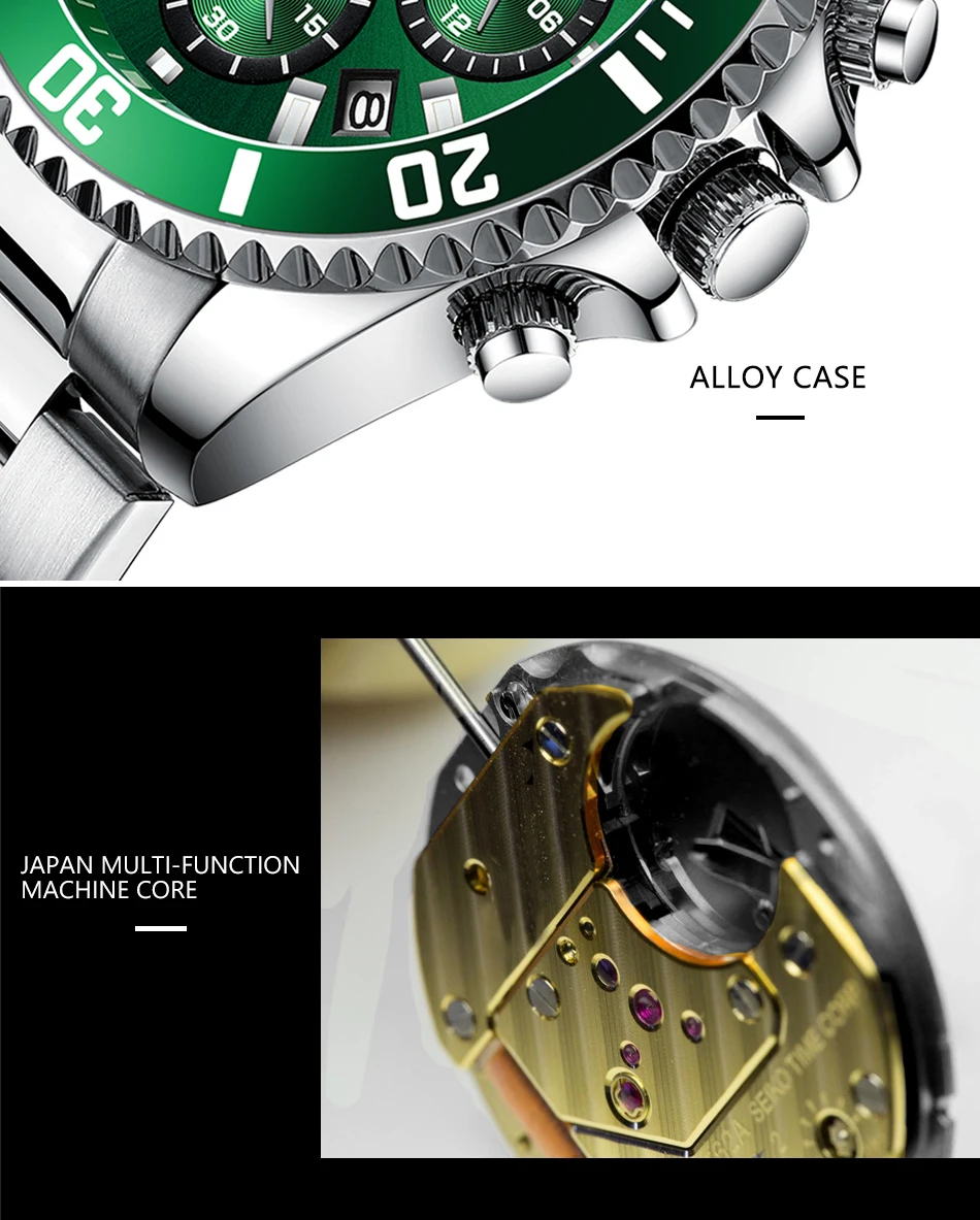 MEGALITH Reloj Hombre модные повседневные часы мужские водонепроницаемые аналоговые кварцевые часы с 24 часами даты спортивные мужские часы с хронографом