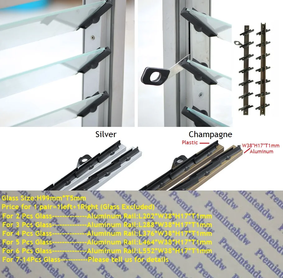 1 пара серебристого цвета шампанского алюминиевый рельсовый кронштейн с