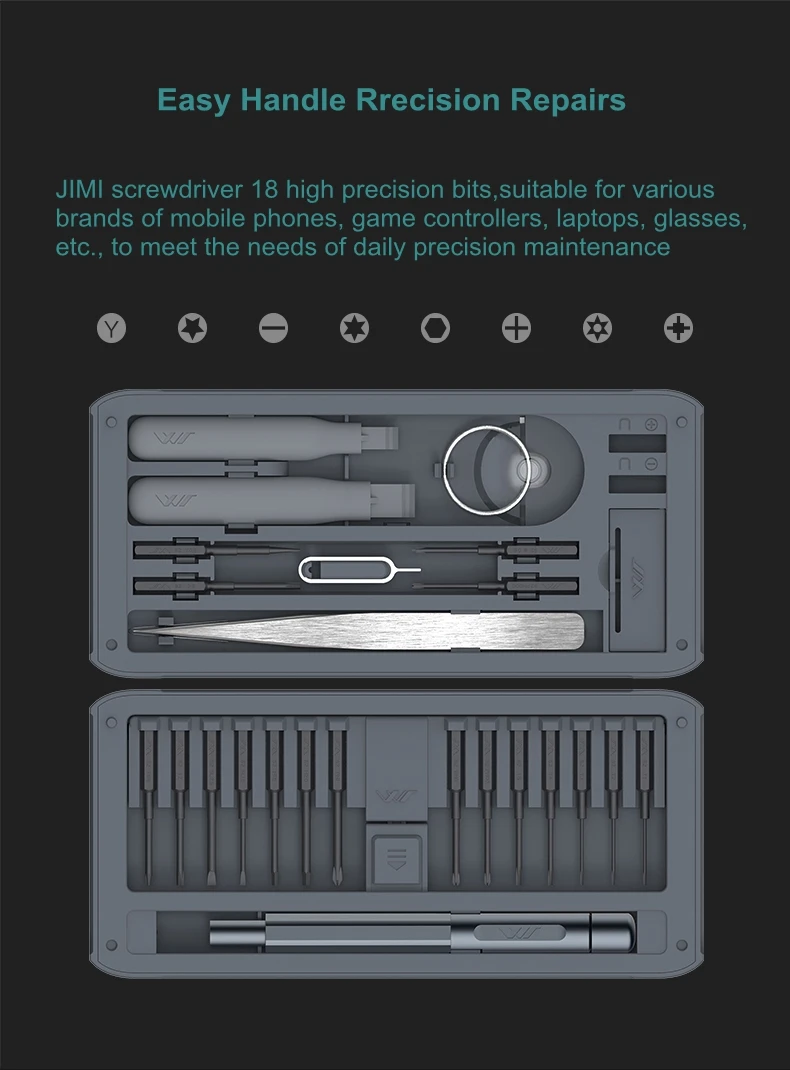 JIMI 26 в 1 Многоцелевой Набор прецизионных отверток ремонтный инструмент DIY отвертка набор w/пинцет