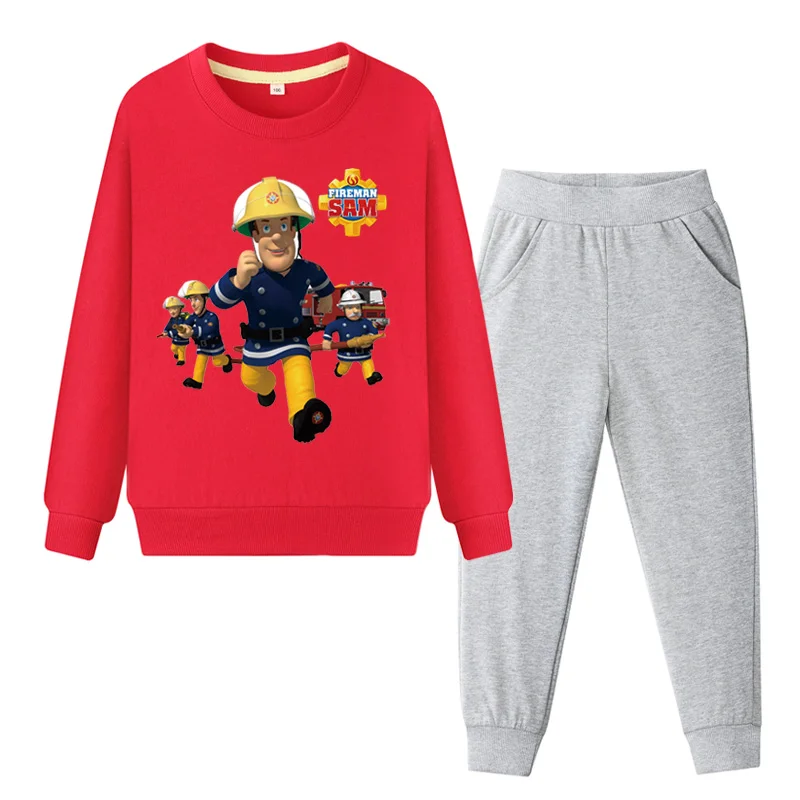 Костюм пожарного Сэма для мальчиков спортивные костюмы девочек пуловер с
