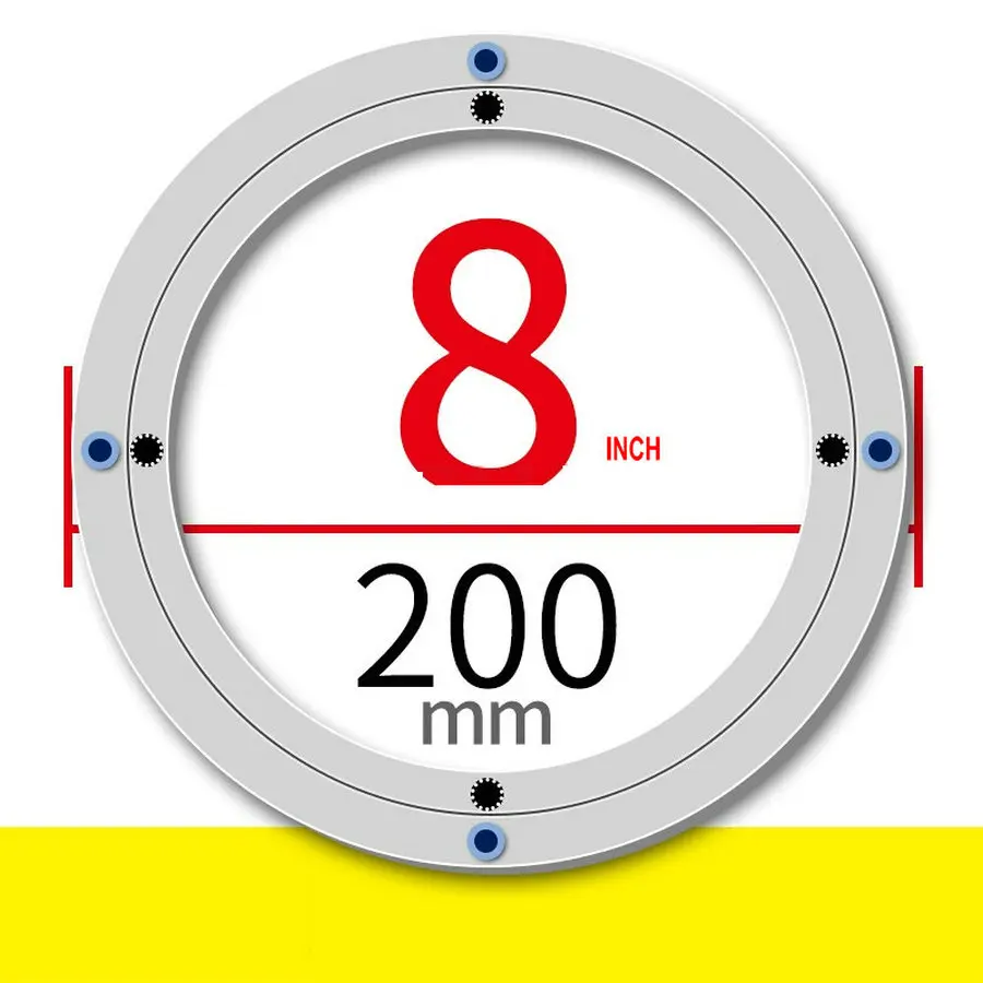 8INCH 20CM OD HQ SS01 продвинутый приглушенный и противоскользящий мягкий резиновый наконечник Алюминиевый сплав Lazy Susan поворотный стол обеденный стол поворотный для кухни - Цвет: 8INCH 20CM OD