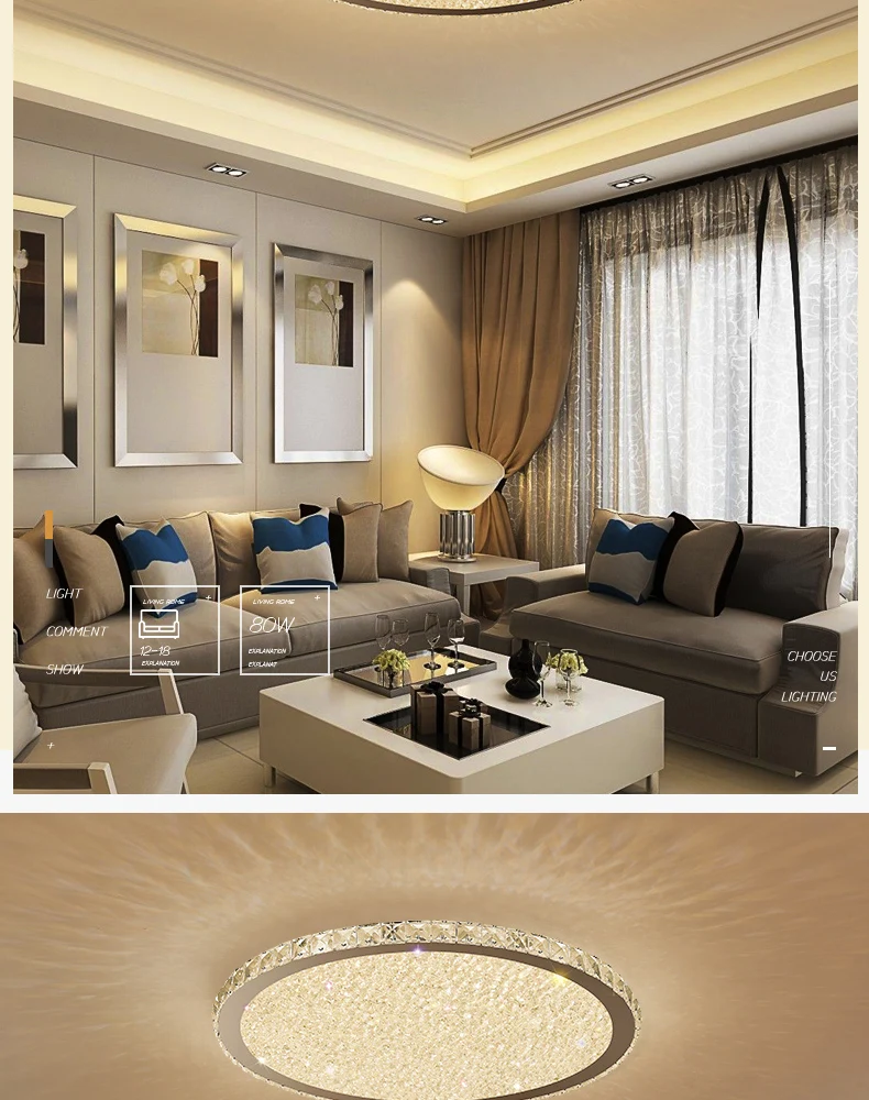 Modern crystal chandeliers Lights Home Lighting ledlamp Living room Bedroom plafonnier Round led chandelier lampadari fixtures