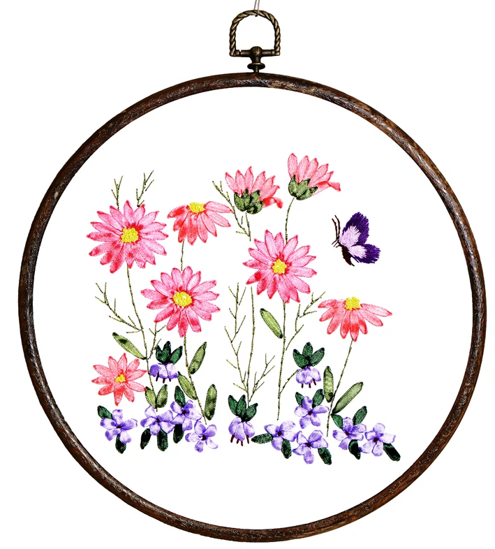 flowers 5 30x30 см Элегантные цветы лента вышивка комплект пятен живопись рукоделие комплект DIY ручной рукоделие искусство домашнего декора - Цвет: flowers 5