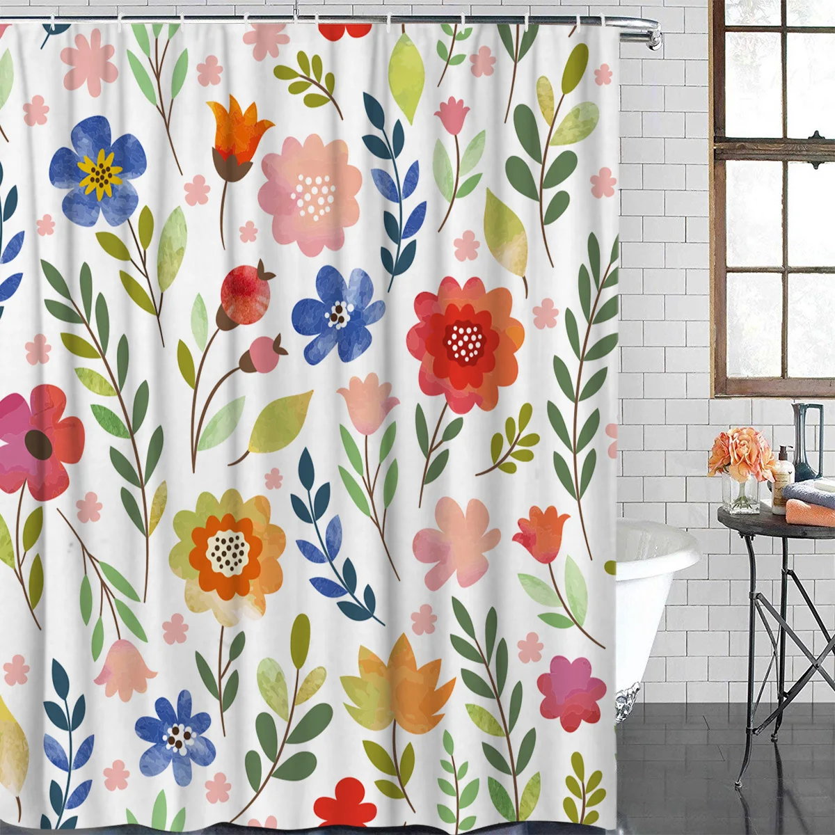 Наш дом иллюстрации Мультфильм цветок цветочный весенний душ шторы ткань лайнер