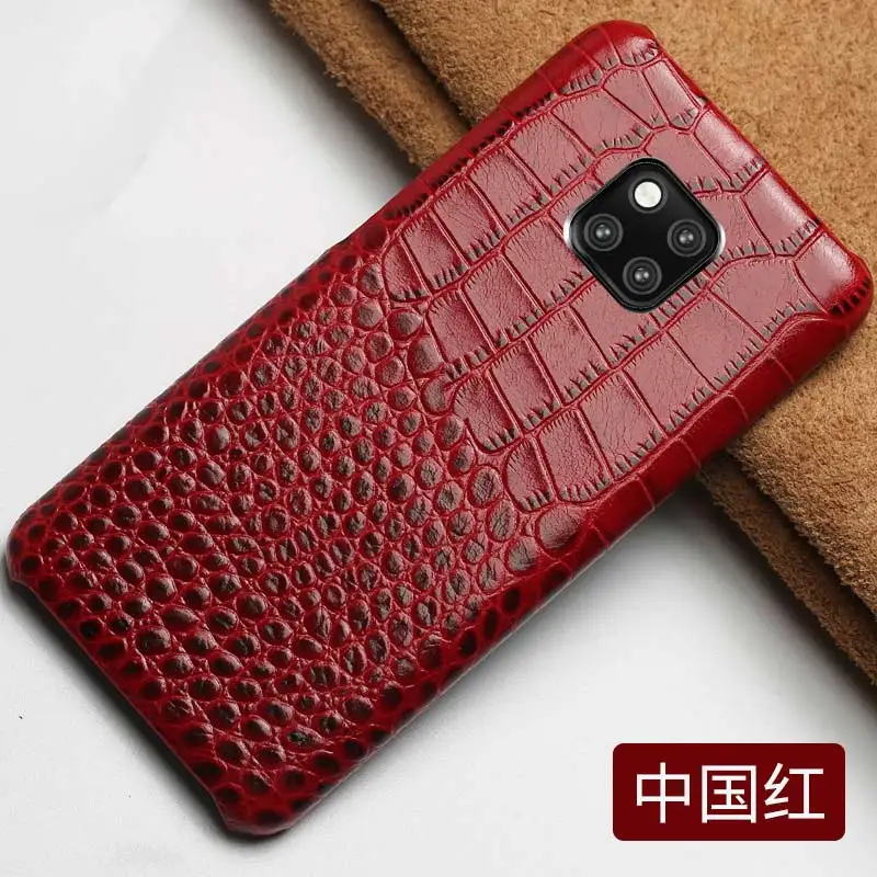 red Роскошный чехол для телефона из натуральной кожи для huawei mate 20 10 pro mate 9 pro Honor 9, деловой персональный защитный чехол - Цвет: red