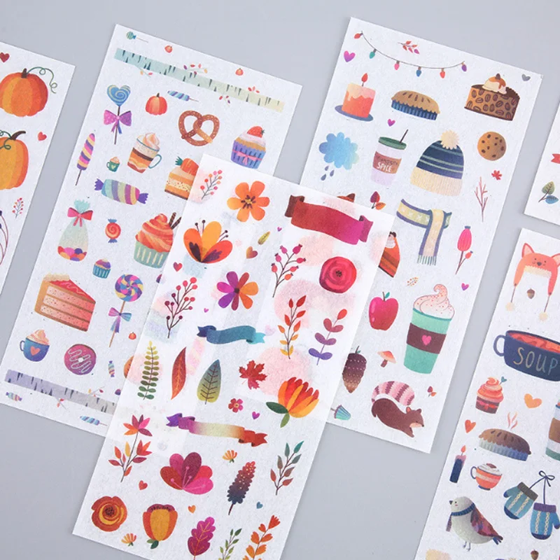 6 шт./лот ручная роспись серия ПВХ наклейки украшения сделай сам скрапбукинг kawaii