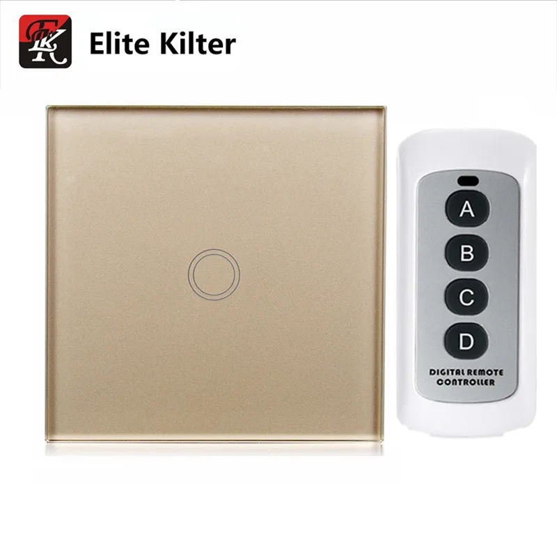 Стандарт ЕС сенсорный выключатель + один огонь настенный стеклянная панель