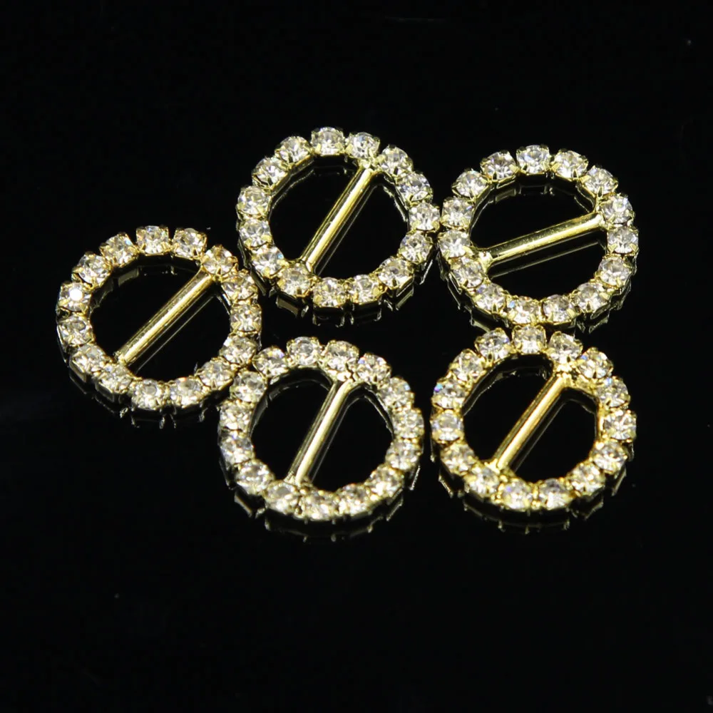 10 штук круглое кольцо круг Серебряный тон позолоченный Диамант горный хрусталь