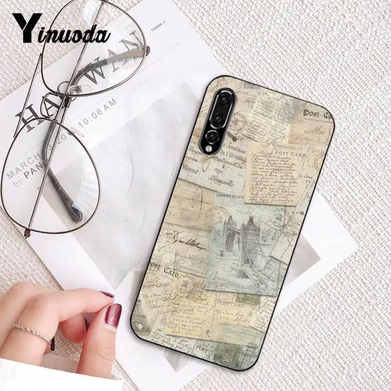 Чехол для телефона Yinuoda с изображением книги из старой газеты и музыки Huawei P9 P10 Plus