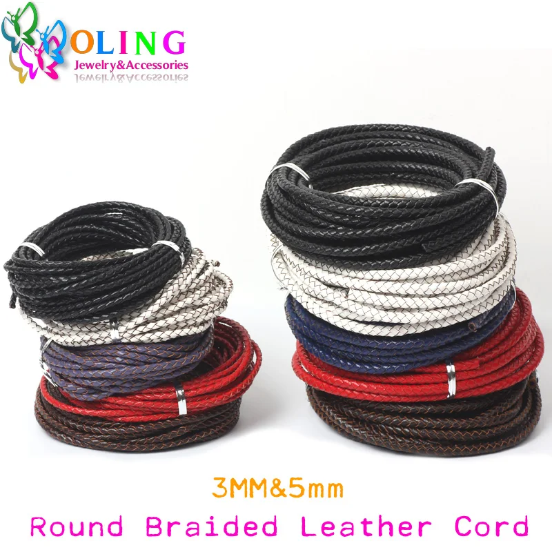 2016 новый 2 М 3 мм Многоцветный Круглый Подлинная Плетеный Кожаный Шнур женщины