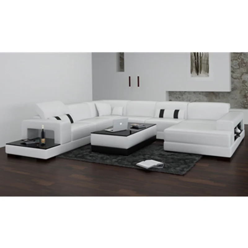 Новейший Современный итальянский кожаный диван мебель для дома гостиной набор