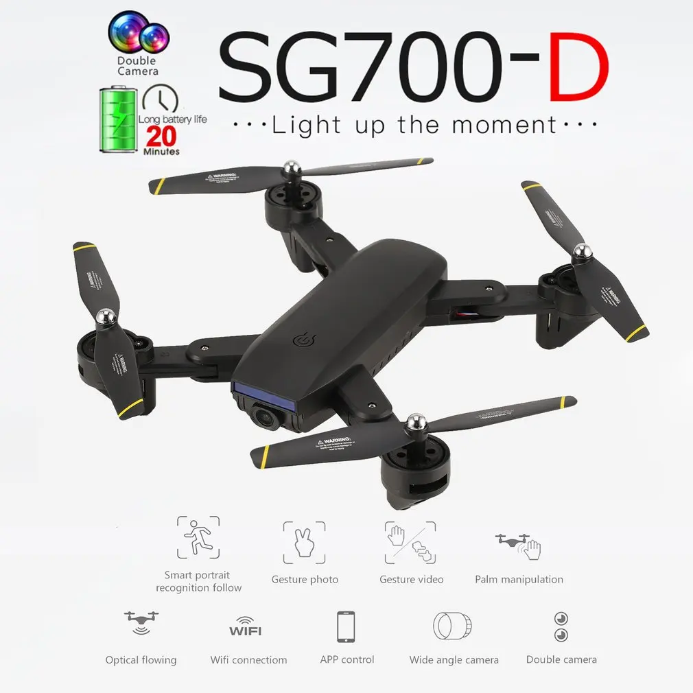 1080P CAM SG700-D Складная RC игрушка Дрон с 720 P 1080 p Full HD Камера Профессиональный смарт Follow оптическим позиционированием VS S20 Дрон подарка - Цвет: 1080P CAM