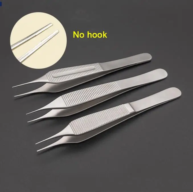 12cm Stainless steel Адсон КОРИЧНЕВЫЙ ЩИПЦЫ офтальмологический Пинцет жировой микропинцет хирургический инструмент ветеринарные инструменты 12 см - Цвет: 12cm Stainless steel