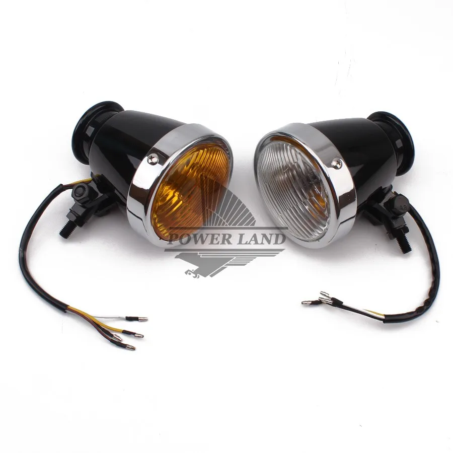 

Old School Black Vintage H4 12V 60/55W Motorcycle Headlight 4" Headlamp Bottom Mount for Harley Chopper Bobber Cafe Racer Custom