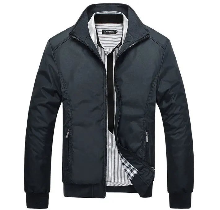 Мужская Куртка Весна Осень Solid Color Тонкий Плюс Размер Повседневная Пальто Бурелом