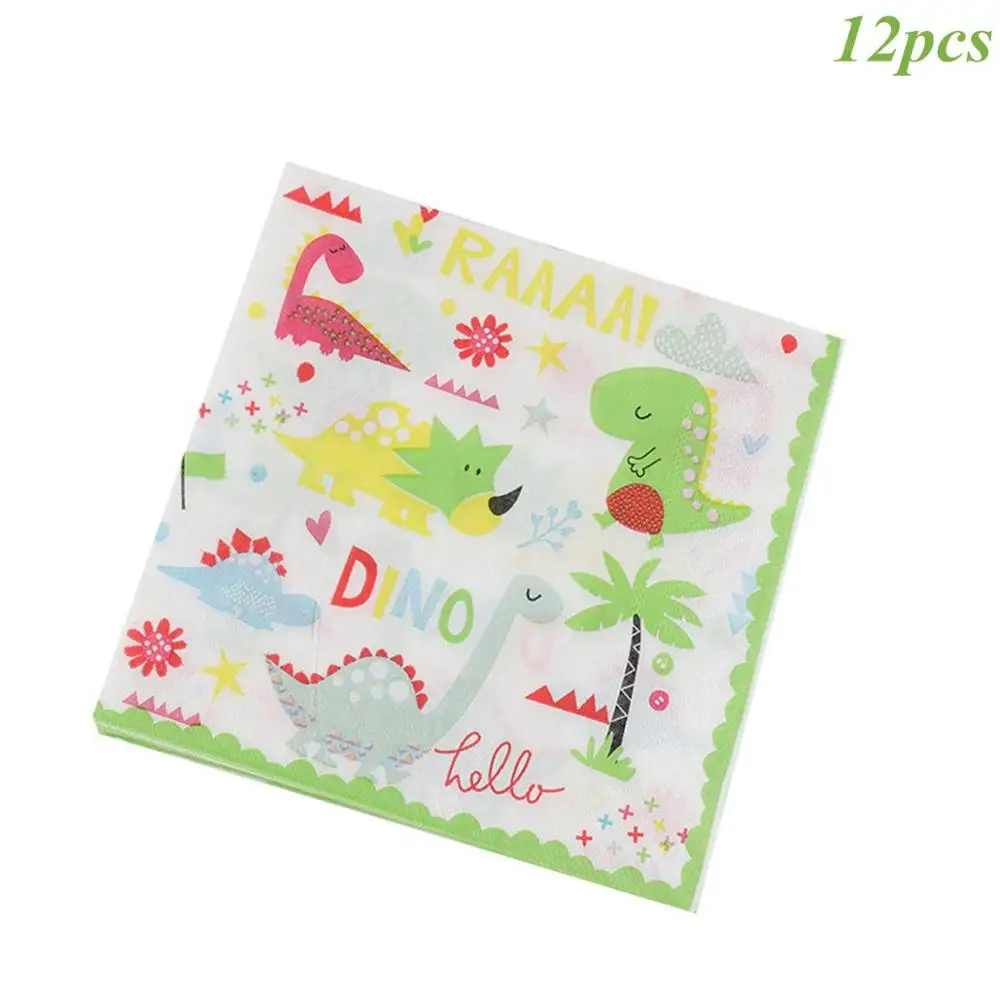 Dinosaur Napkins Taoup веселый динозавр плакат "с днем рождения" ткань Джунгли сафари вечерние поставки флаги и растяжки на день рождения джунгли динозавров вечерние Декор - Цвет: Dinosaur Napkins