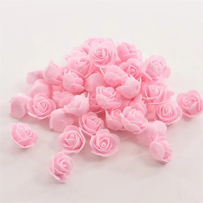 Light Pink 100 шт мини ПЭ Пена Розы Искусственные цветы для свадьбы автомобиля украшение помпон для гирлянды «сделай сам» декоративные ко Дню Святого Валентина искусственные цветы - Цвет: Light Pink
