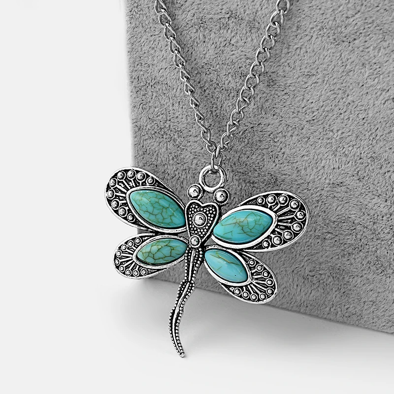 Оптовая продажа 10 шт. античное серебро большой Largenlook Стрекоза камень ювелирные