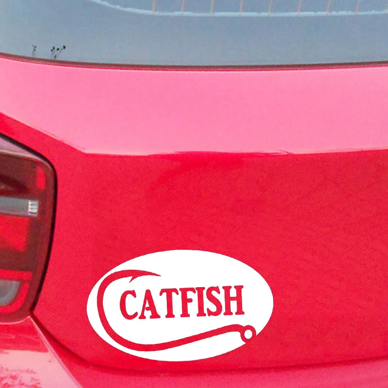 Круглая наклейка с рыбалкой на сома для автомобиля, грузовика, ноутбука, лодки и других поверхностей, милые и интересные модные наклейки.