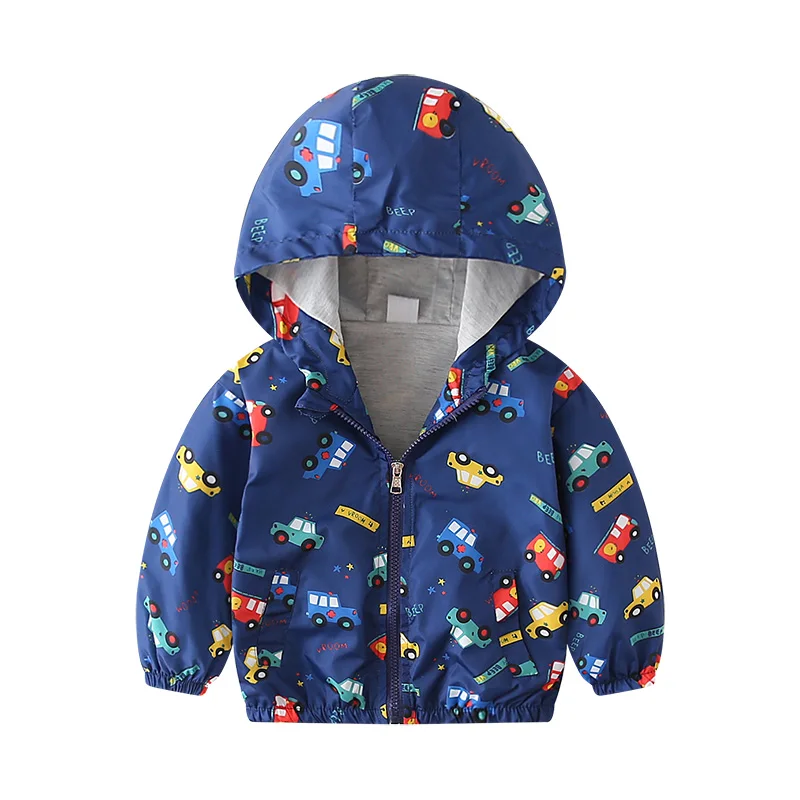 New car cotton Осенние детские куртки; Новинка; Верхняя одежда для маленьких мальчиков и девочек 2-6 лет с рисунком; пальто; повседневные куртки с капюшоном для мальчиков - Цвет: New car cotton