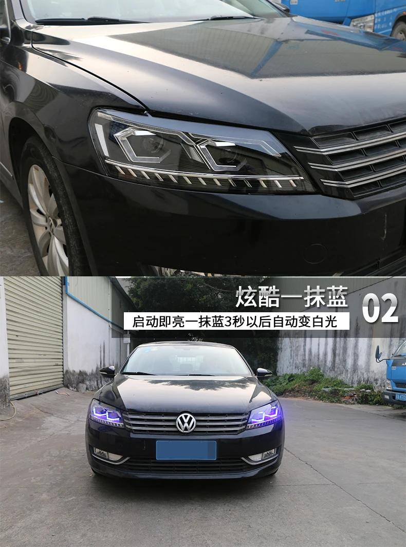2 шт. светодиодный фары для Volkswagen Passat 12-15 светодиодный автомобильный фонарь ангельские глазки ксенон HID комплект Противотуманные фары светодиодный дневные ходовые огни