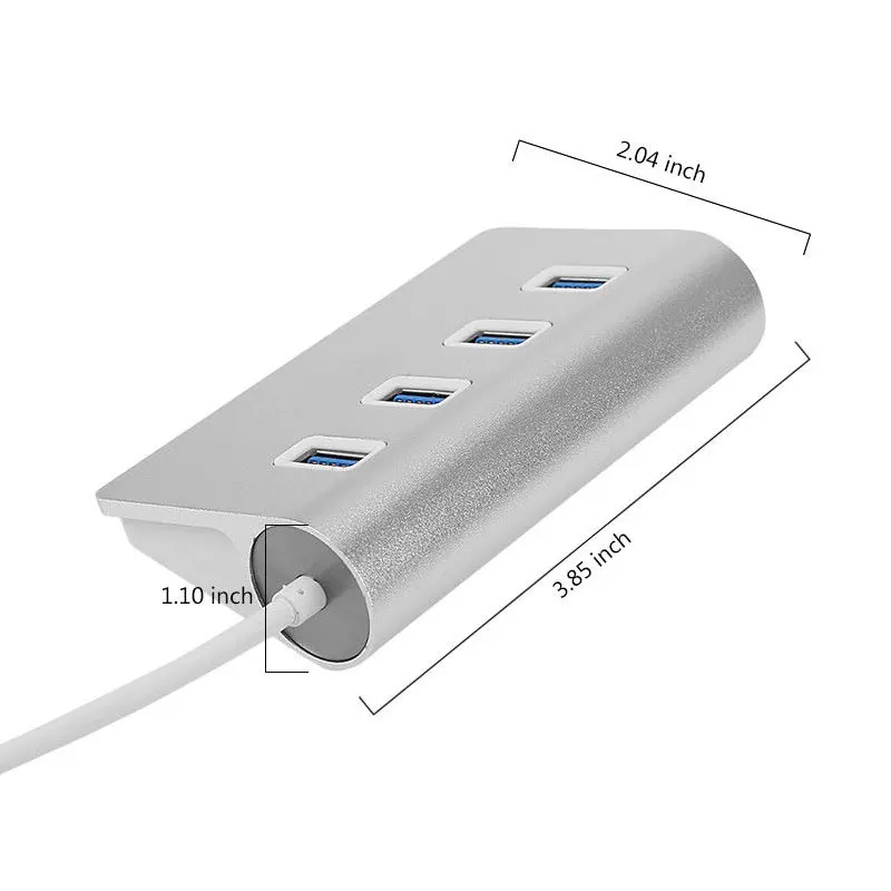AHHROOU алюминиевый 7 портовый концентратор USB 3 0 высокоскоростной мини разветвитель