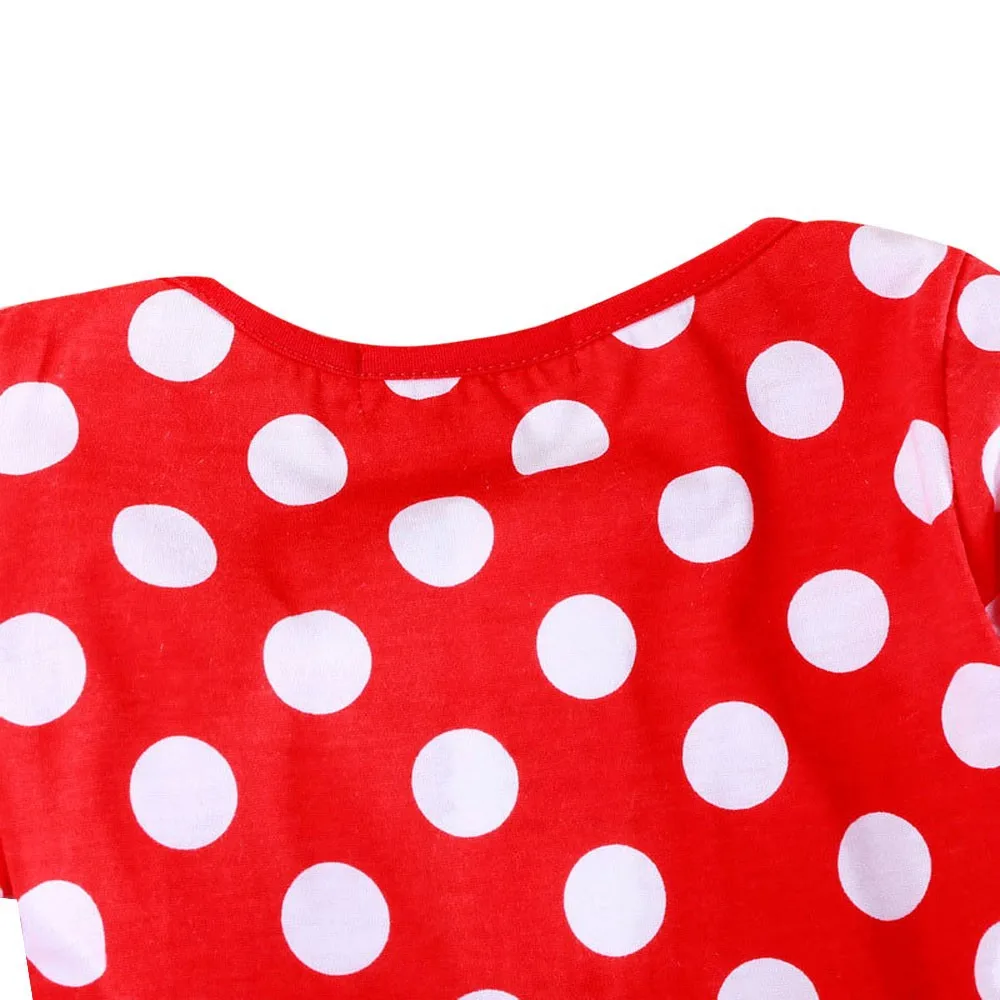 2018 New Christmas Dress For Girls Long Sleeve Merry Dresses Kids Polka Dot Xmas 2-6T Lace Bow Princess | Детская одежда и обувь