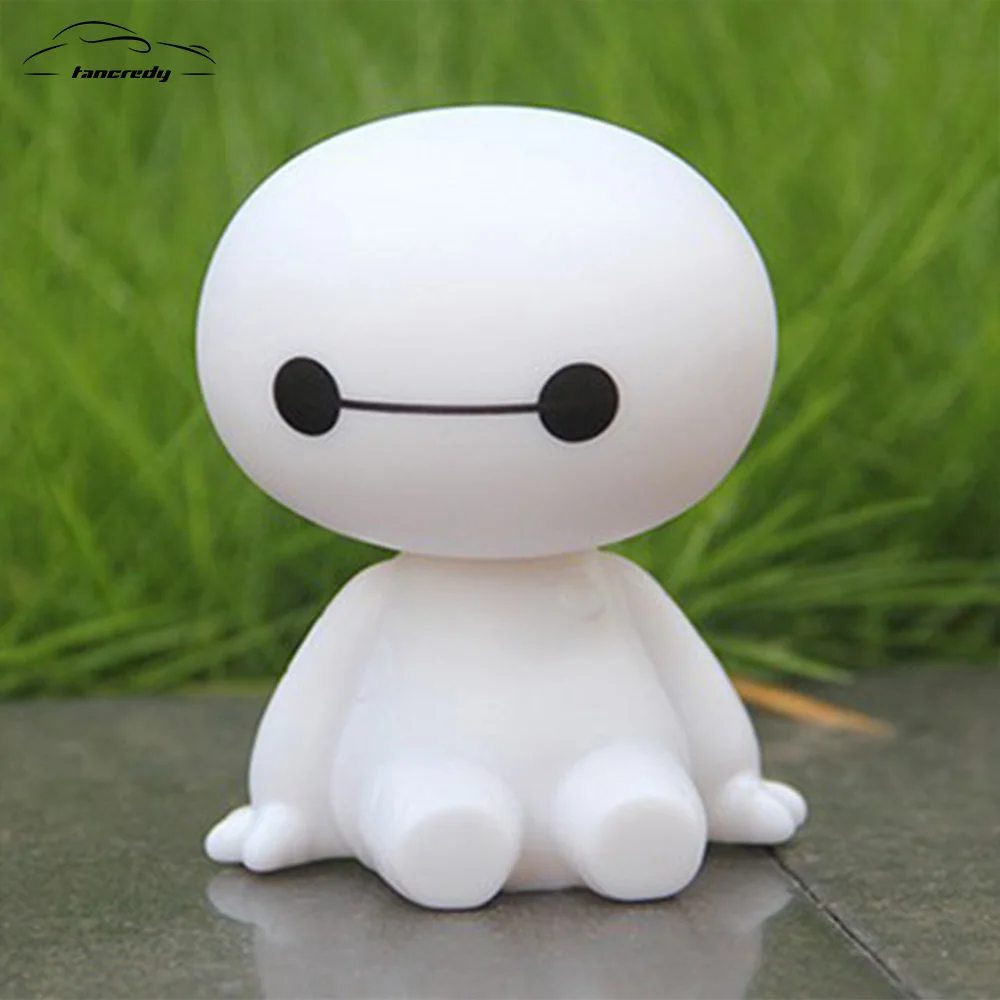 Автомобильный Стайлинг мультяшный пластиковый робот Baymax Вибрирующая голова