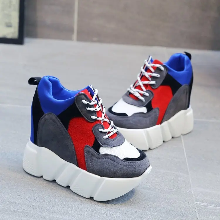 New Arrival 2018 Spring Autumn Fashion Casual Shoes Women High Platform 11cm thick Bottom Female Trainers | Обувь