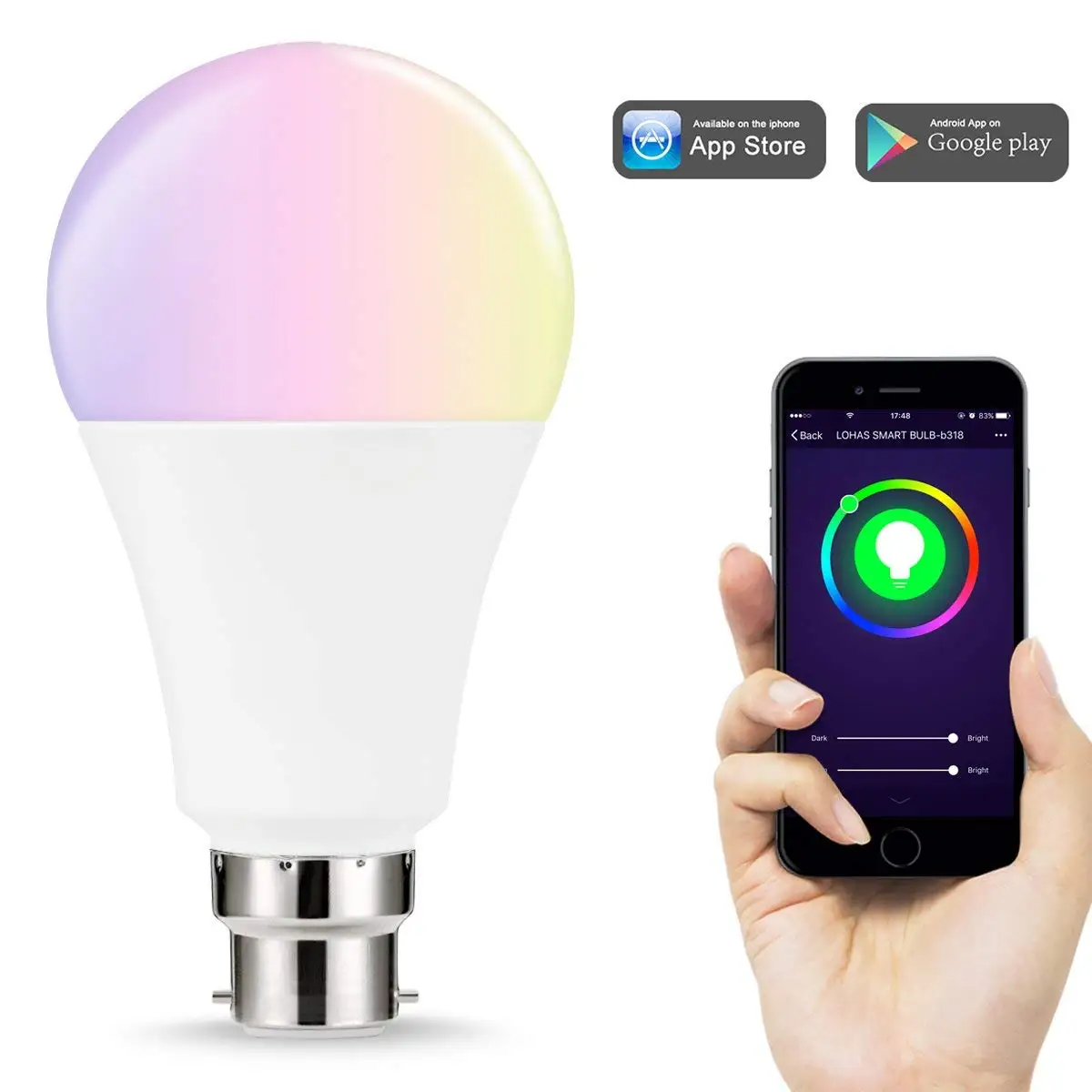 Wi Fi B22 маленькие умные лампочки 14 Вт равная по 100 светодиодная RGB Лампочка +