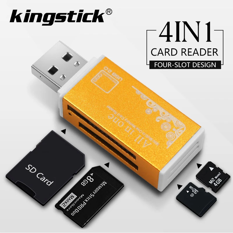 Кардридер для карт памяти SD цветной мультив 1 карты Pro Duo Micro T Flash M2 MS flash