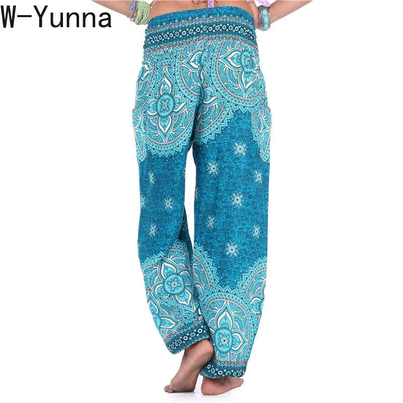 W-Yunna 3d Printing Seaside Loose Belly Dance Pants Wide Leg Workout Bloom Ethnic Style Streetwear | Женская одежда