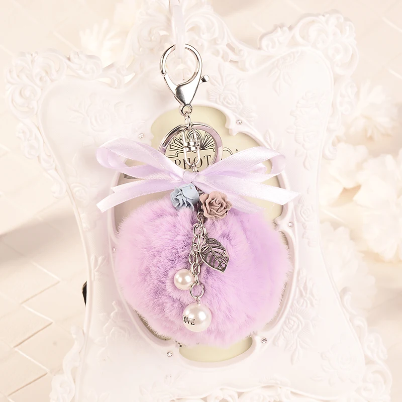 Пушистый меховой шар брелок жемчуг брелоки с помпонами помпон Porte Clef Charm|pompon