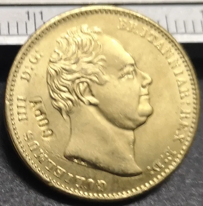 1832 Великобритания 1 Королевский Вильям IV .9999 копия монеты с покрытием из чистого