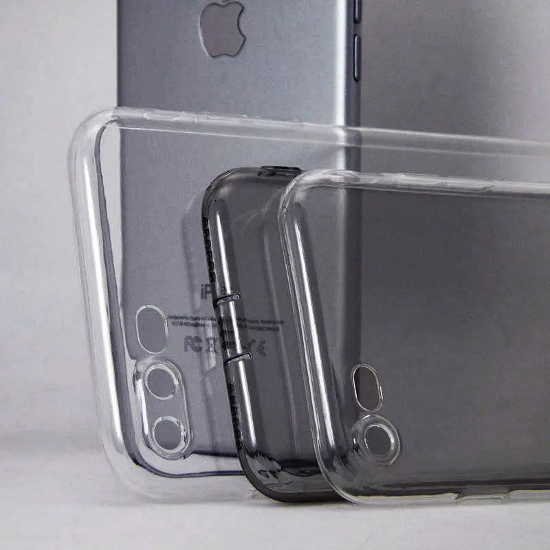 Ультратонкий Прозрачный чехол с заглушкой от пыли для iPhone 7 7Plus из мягкого ТПУ