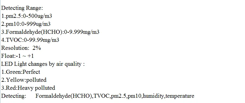 Портативный детектор газа HCHO TVOC PM2.5 pm10 Temp RH детектор качества воздуха детектор без радиона из Китая