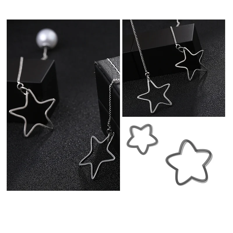 Женские серьги гвоздики серебряного цвета с длинной цепочкой|earrings for women simple|colorful