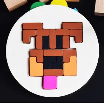 2018 новый деревянный мультяшный пазл IQ для раннего развития деревянная