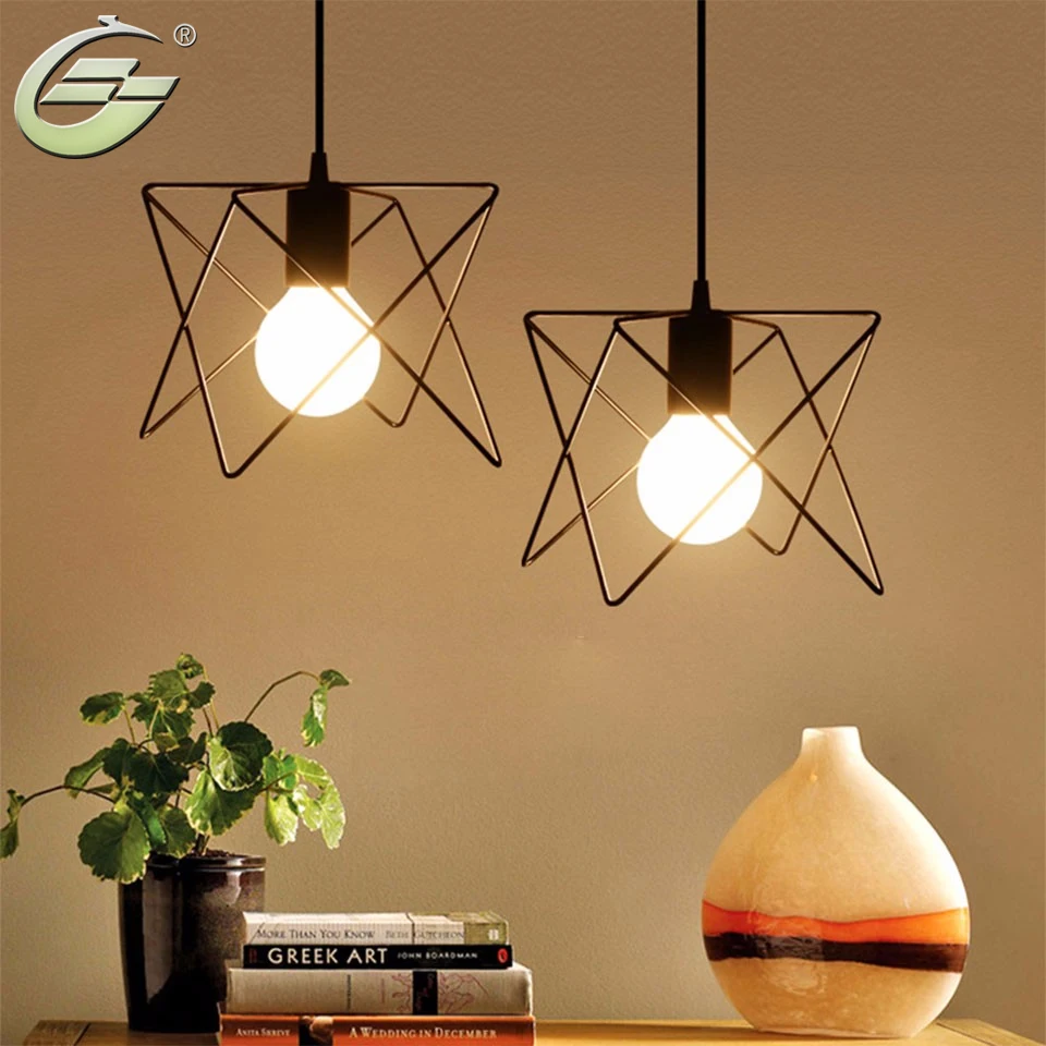 Абажур в стиле ретро с железной клеткой для внутреннего освещения винтажный