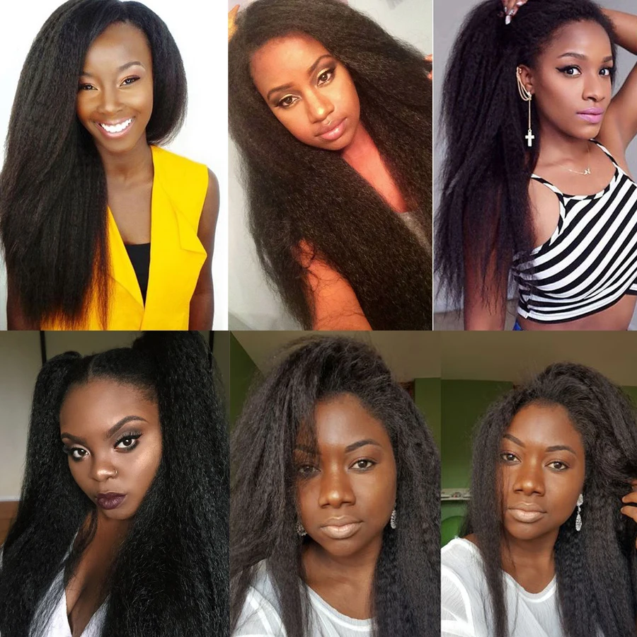 Alileader натуральный длинный кудрявый прямой парик афро слоеные яки прямые волосы