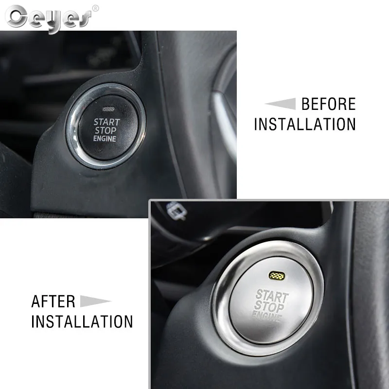 Ceyes наклейки для автомобиля аксессуары подходят для Mazda 3 BM BN 6 GJ1 GL CX4 CX5 CX 5 Axela CX3 Atenza кнопка запуска двигателя авто кольцо