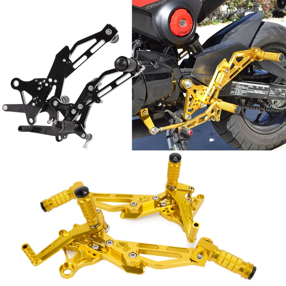 Motocyle аксессуары подножки ЧПУ Регулируемая Rearset ног колышки для Honda гром MSX125 EN 2013 золотистый и черный
